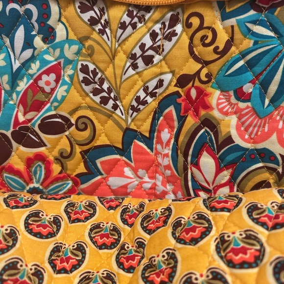 Vera Bradley Yellow Provincal Pattern Quilted Weekender Duffle Bag. - Picture 2 of 6
